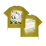 Lines Graphic Tee (Washed Mustard)