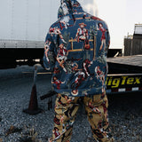 Jesse Allover Print Hoodie (Blue)