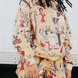 Jesse Allover Print Hoodie (Tan)